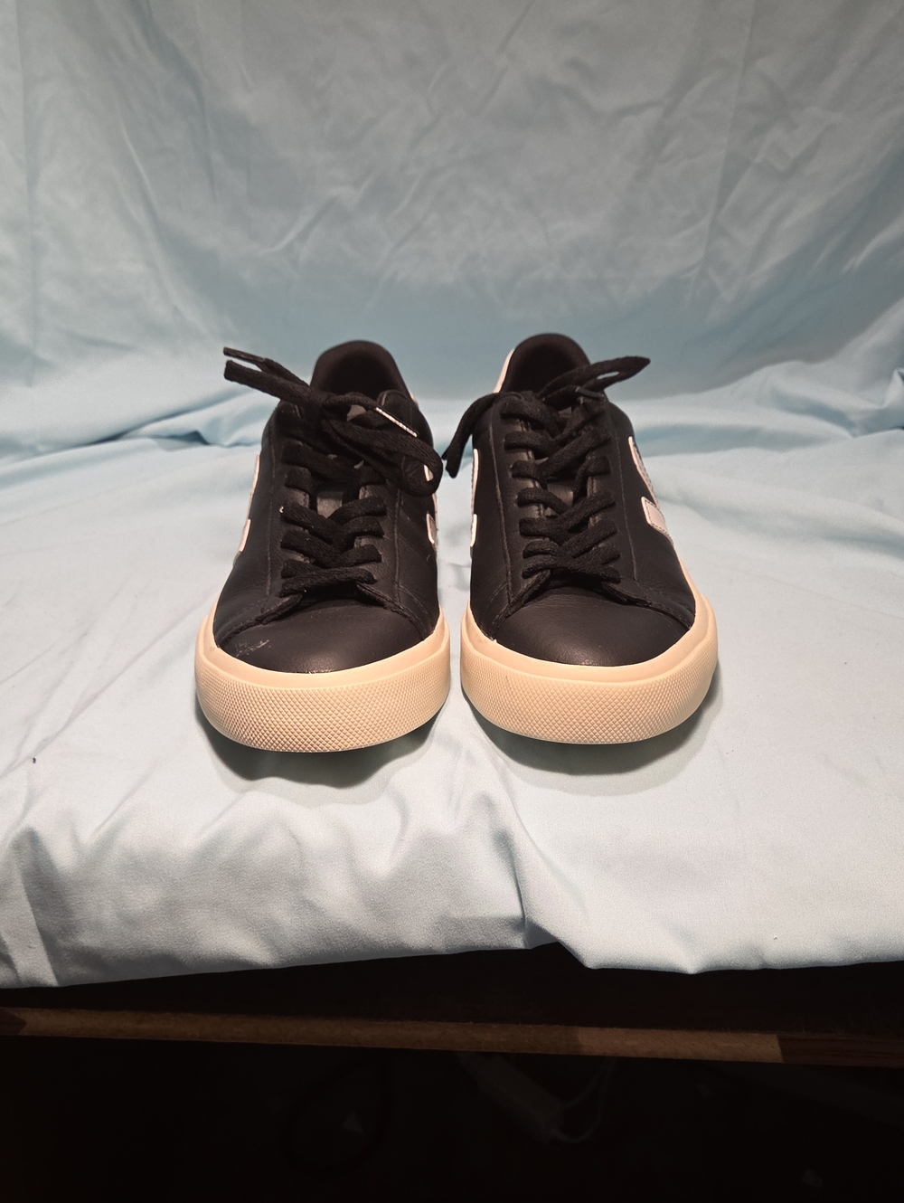 Veja Campo Black White Leather Sneakers Shoes Women's 8 / Men's 6 EU 39